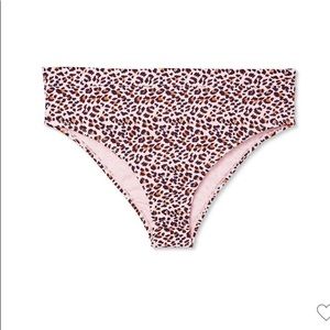 Juniors' Ribbed High Waist High Leg Bikini Bottom